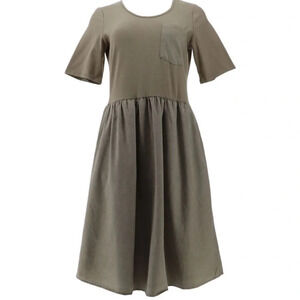 DG2 SoftCell by Diane Gilman Sage Green Pocket Midi Dress-3x